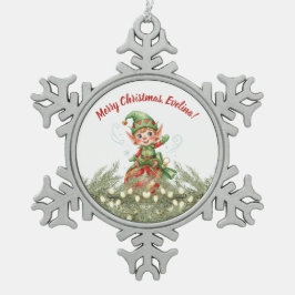 Adorno De Peltre Tipo Copo De Nieve Christmas Ornament From the Elf