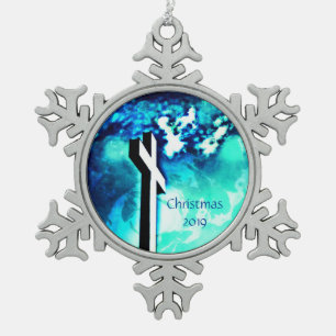 Adorno De Peltre Tipo Copo De Nieve Cielos azules de la Santa Cruz *personalizar*