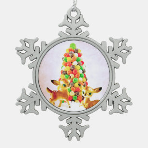 Adorno De Peltre Tipo Copo De Nieve Ciervos Antiguos de Gominola por Árbol de Navidad