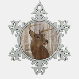 Adorno De Peltre Tipo Copo De Nieve Ciervos primitivos occidentales de madera del