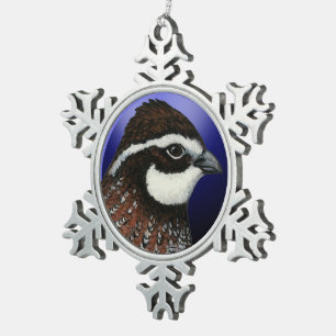 Adorno De Peltre Tipo Copo De Nieve Círculo de Cabeza de Codorniz Bobwhite