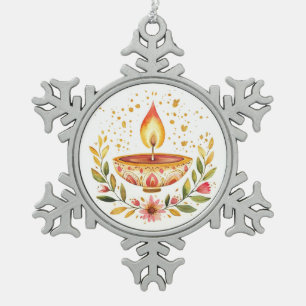 Adorno De Peltre Tipo Copo De Nieve Círculo de luz, Diwali