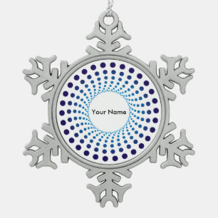 Adorno De Peltre Tipo Copo De Nieve Círculo punteado azul moderno