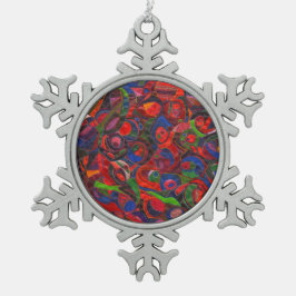 Adorno De Peltre Tipo Copo De Nieve Círculos rojos