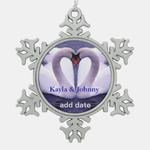 Adorno De Peltre Tipo Copo De Nieve Cisnes en el ornamento del copo de nieve del