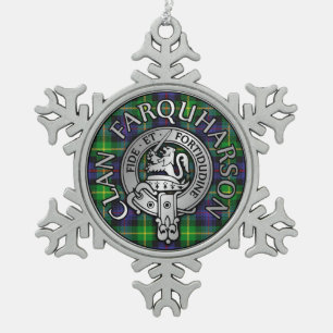 Adorno De Peltre Tipo Copo De Nieve Clan Farquharson Escudo y Tartán