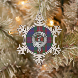 Adorno De Peltre Tipo Copo De Nieve Clan Fraser de Lovat Escudo y Tartán