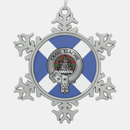 Adorno De Peltre Tipo Copo De Nieve Clan Grant Escudo y Tartán