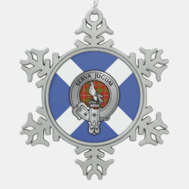 Adorno De Peltre Tipo Copo De Nieve Clan Hay Escudo y Tartán
