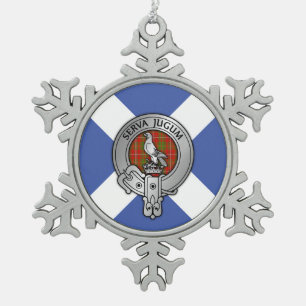 Adorno De Peltre Tipo Copo De Nieve Clan Hay Escudo y Tartán