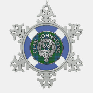 Adorno De Peltre Tipo Copo De Nieve Clan Johnstone Escudo y Tartán