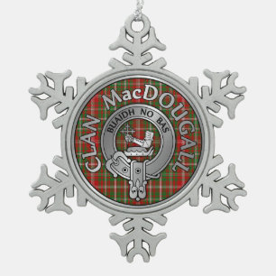 Adorno De Peltre Tipo Copo De Nieve Clan MacDougall Escudo y Tartán