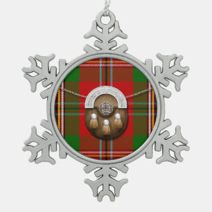 Adorno De Peltre Tipo Copo De Nieve Clan MacLean del tartán y de la escarcela de los