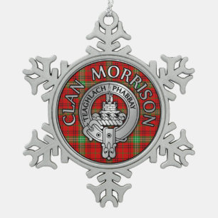 Adorno De Peltre Tipo Copo De Nieve Clan Morrison Escudo y Tartan