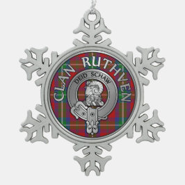 Adorno De Peltre Tipo Copo De Nieve Clan Ruthven Escudo y Tartán