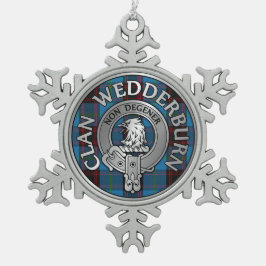 Adorno De Peltre Tipo Copo De Nieve Clan Wedderburn Escudo y Tartán