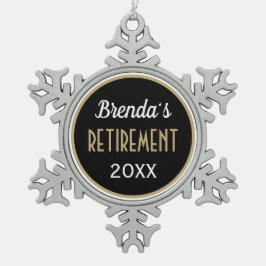 Adorno De Peltre Tipo Copo De Nieve Clásico, Personalizado Ornamento de jubilación