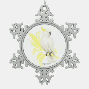 Adorno De Peltre Tipo Copo De Nieve Cockatoo con crema de azufre