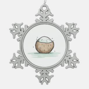 Adorno De Peltre Tipo Copo De Nieve Coco de color de agua suave