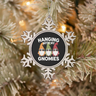 Adorno De Peltre Tipo Copo De Nieve Colgar con mi Gnomies Funny Garden Gnome