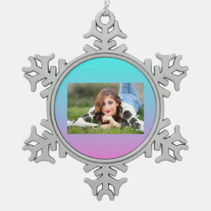 Adorno De Peltre Tipo Copo De Nieve Colores de sirena gradiente rosa morado aqua oscur