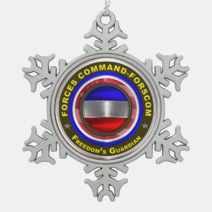 Adorno De Peltre Tipo Copo De Nieve Comando de Fuerzas del Ejército-FORSCOM Navidad
