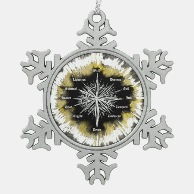Adorno De Peltre Tipo Copo De Nieve Compás espiritual (Anverso)
