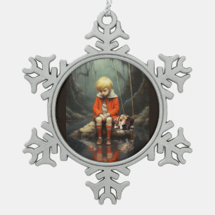 Adorno De Peltre Tipo Copo De Nieve Complicante ornamento enmarcado con copo de nieve