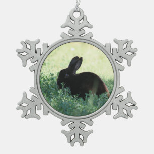 Adorno De Peltre Tipo Copo De Nieve Conejito negro de Lil