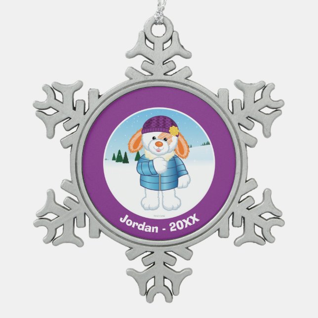 Adorno De Peltre Tipo Copo De Nieve Conejo (Anverso)