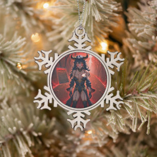 Adorno De Peltre Tipo Copo De Nieve Contacto de Súcubo en Crossroads: Anime Lilin Demo