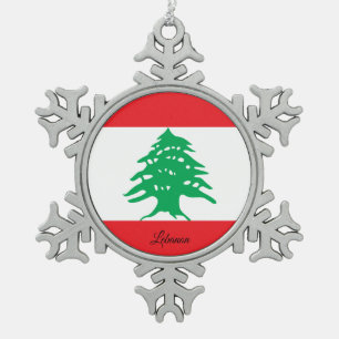 Adorno De Peltre Tipo Copo De Nieve Copo de nieve del Líbano, bandera libanesa
