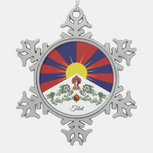 Adorno De Peltre Tipo Copo De Nieve Copo de nieve del Tíbet, bandera tibetana
