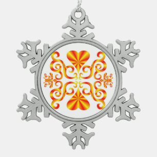 Adorno De Peltre Tipo Copo De Nieve Corazón arcoiris y Lily