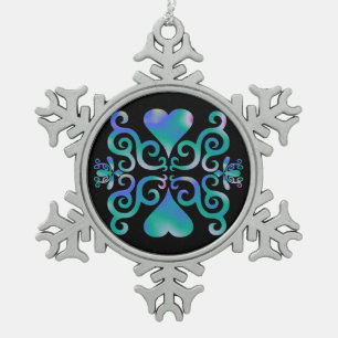 Adorno De Peltre Tipo Copo De Nieve Corazón arcoiris y Lily