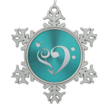 Corazón del Clef de la música de la turquesa y de