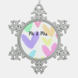 Adorno De Peltre Tipo Copo De Nieve Corazón simple estilo de texto minimalista boda Sr