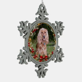 Adorno De Peltre Tipo Copo De Nieve Corona de Navidad con Foto de Mascota Personalizad