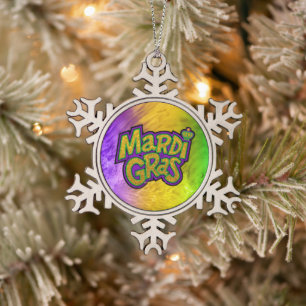 Adorno De Peltre Tipo Copo De Nieve Corona tema Mardi Gras festivo de SlipperyJoe rein