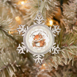 Adorno De Peltre Tipo Copo De Nieve Cosy Autumn Fox Baby Shower acogedor Fiesta Woodla
