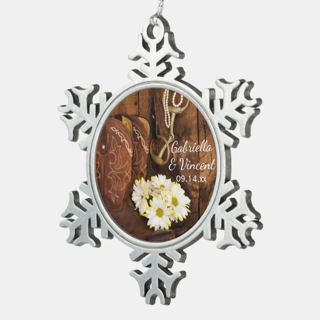 Adorno De Peltre Tipo Copo De Nieve Cowboy Boots Boots Daisies y
