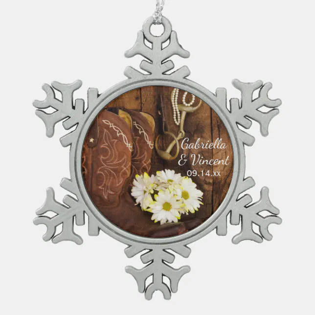 Adorno De Peltre Tipo Copo De Nieve Cowboy Boots Boots Daisies y