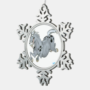 Adorno De Peltre Tipo Copo De Nieve Crazy Personalizado Horse Pewter Ornament