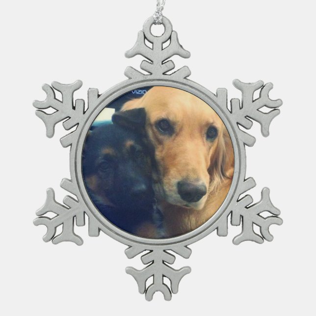 Adorno De Peltre Tipo Copo De Nieve Cree su propio ornamento de encargo del mascota (Anverso)