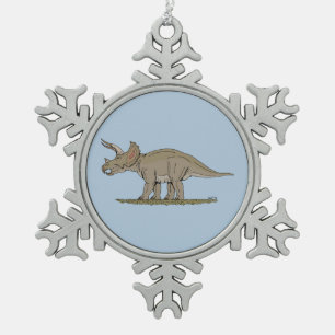 Adorno De Peltre Tipo Copo De Nieve Cretácico Dinosaurio Triceratops