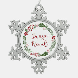 Adorno De Peltre Tipo Copo De Nieve Criollo haitiano Feliz Navidad Wreath Jwaye Nowèle