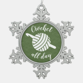 Adorno De Peltre Tipo Copo De Nieve Crochet All Day ・ Yarn Ball & Hook Crafting