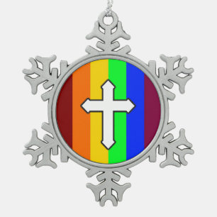 Adorno De Peltre Tipo Copo De Nieve Cruz arco iris ROY G BIV