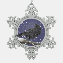 Adorno De Peltre Tipo Copo De Nieve Cuervo de Invierno