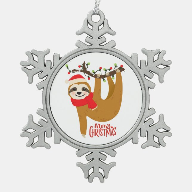 Adorno De Peltre Tipo Copo De Nieve Cura navideña (Anverso)